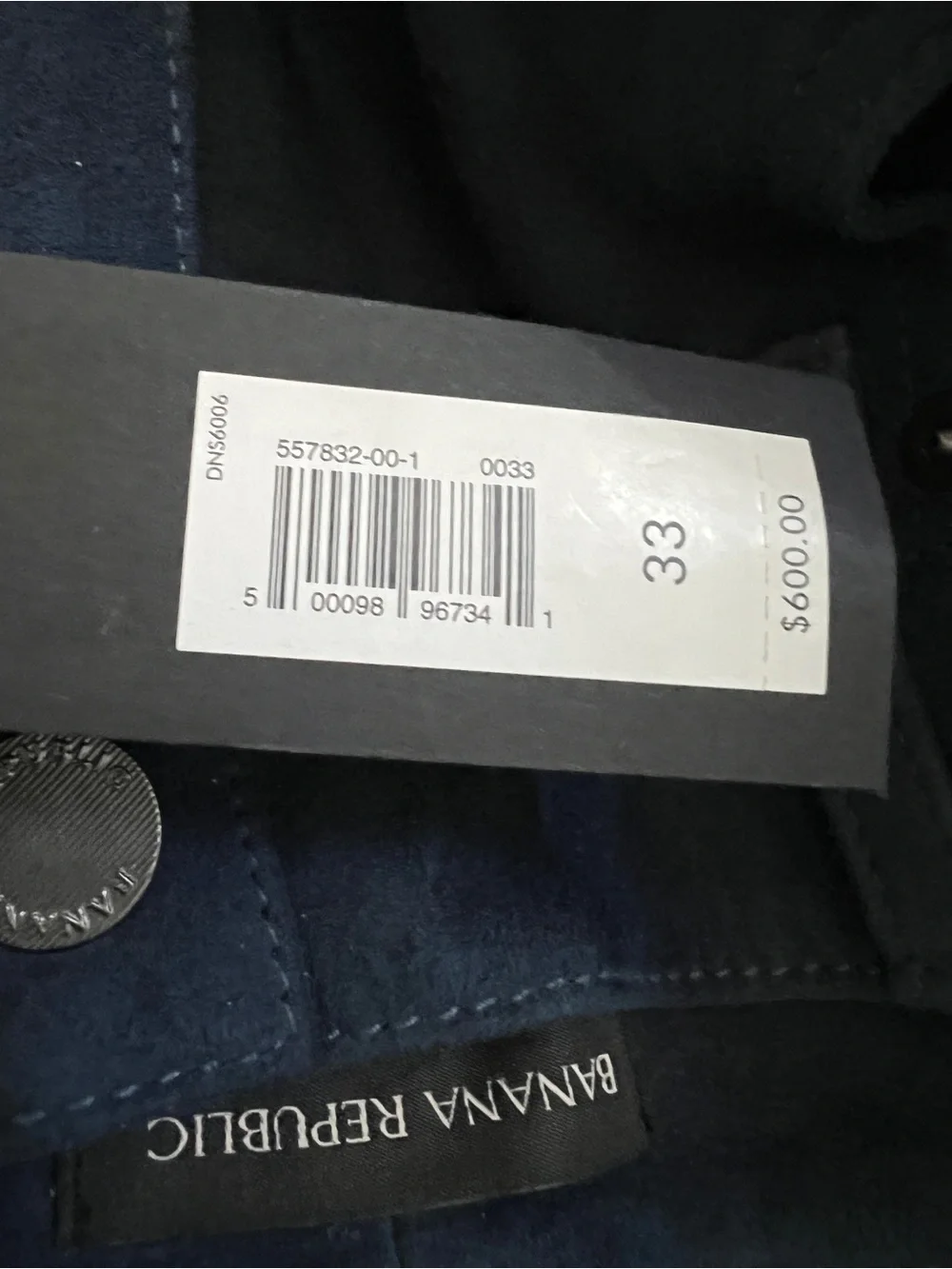 Banana Republic Men’s Genuine Goat Suede Leather Pants NWT Sz33 Navy Orig $600